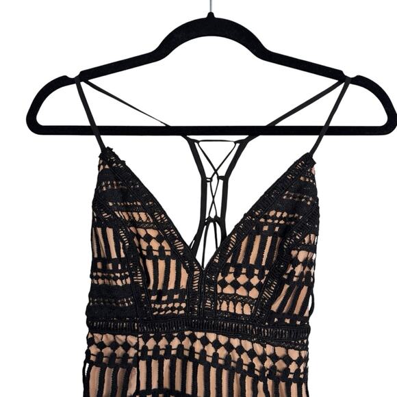 ASTR Strappy Crochet Black Lace Dress - Picture 5 of 9